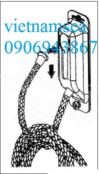 Stainless steel hooking system for ropes, electric cables, water pipes, etc.