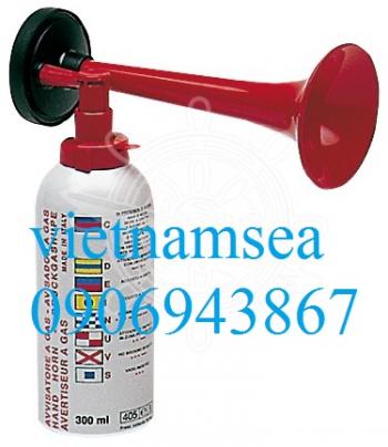 Portable gas trumpet horn and replacement gas bottle