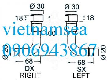 Lỗ thông hơi bằng đồng thau mạ crôm với bộ chuyển đổi ống 90 °