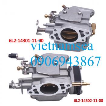 6L2-14301 Carburetor For Yamaha Outboard Motor 2T 2 Cylinder 20HP 25hp 25MLHU 6L2-14302-00 6L2-14301-00