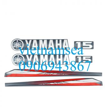 63W-42677 For Yamaha 15 hp Outboard Decals Sticker Kit Marine vinyl Top Cowling Sticker 63V-W0070-11