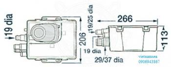 Grey water collection sump, fitted with automatic pump “Attwood”