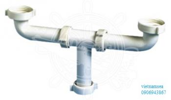''T'' drain suitable for connecting 2 sinks
