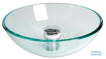 Transparent glass hemispherical sink