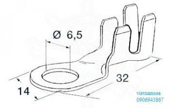 Eyelet terminal made of galvanized copper