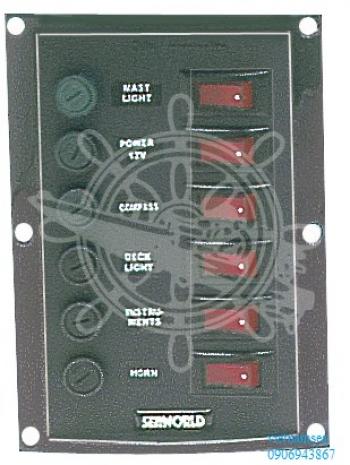 Control Panel fitted with illuminated rocker switches