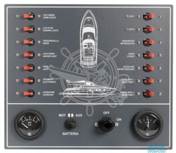 Electric control panel with 14 switches