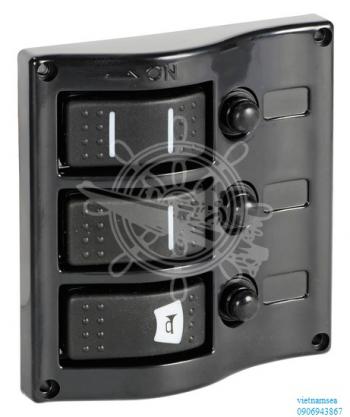 Electric control panel with flush rocker switches