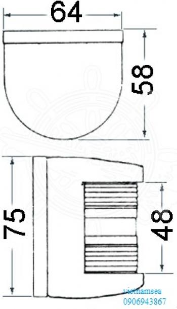 Utility 85 navigation lights made of stainless steel