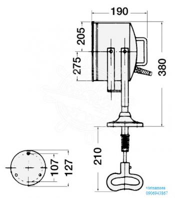 DHR high-beam light adjustable from inside, high-power professional model