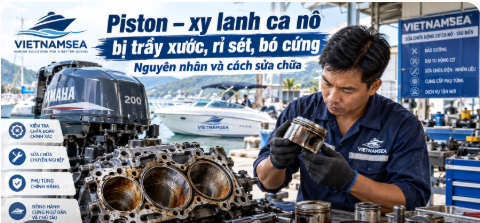 Piston – xy lanh động cơ ca nô bị trầy xước, rỉ sét, bó cứng: Nguyên nhân và cách sửa chữa